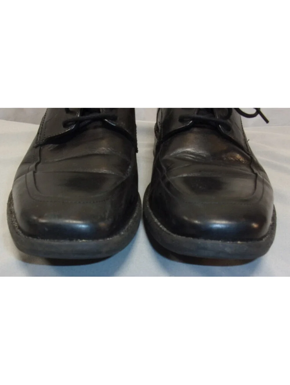 DESIGNER JOHNSTON & MURPHY SHEEPSKIN LACE UP OXFORDS BLACK SHOES MEN SIZE 8 1/2M